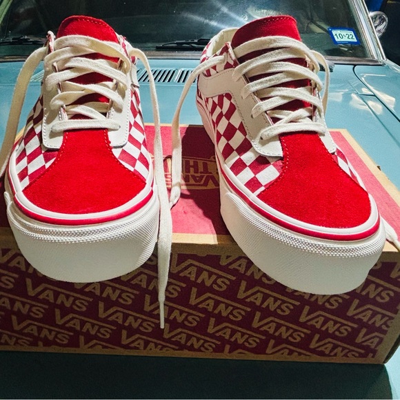 Vans Checkerboard Red and White Sneakers - Picture 5 of 5